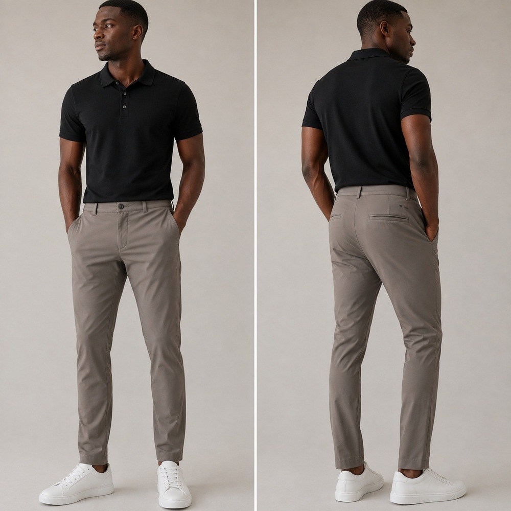 Lululemon ABC Slim-Fit Trouser Warpstreme Mens 34 Taupe Gray Pants LM5AQYS